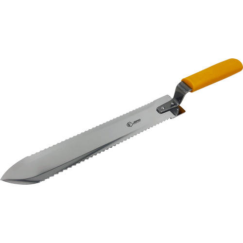 Нож для распечатывания рамок JERO с серрейторной заточкой и пластиковой ручкой, длина лезвия 280 мм, ширина 48 мм